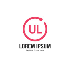 UL Letter Logo Design. Creative Modern UL Letters Icon Illustration