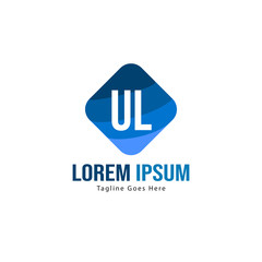 UL Letter Logo Design. Creative Modern UL Letters Icon Illustration