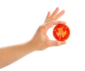 tomato in hand