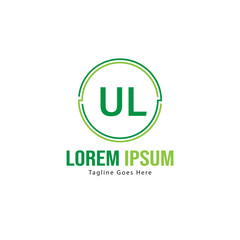UL Letter Logo Design. Creative Modern UL Letters Icon Illustration