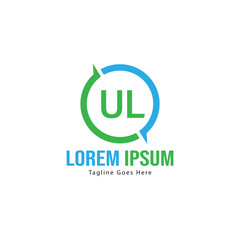 UL Letter Logo Design. Creative Modern UL Letters Icon Illustration