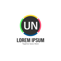 UN Letter Logo Design. Creative Modern UN Letters Icon Illustration
