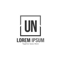 UN Letter Logo Design. Creative Modern UN Letters Icon Illustration