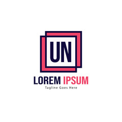 UN Letter Logo Design. Creative Modern UN Letters Icon Illustration