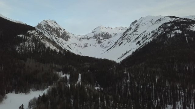 Snowy mountain peaks outside of silverton colorado