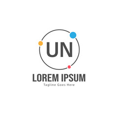 UN Letter Logo Design. Creative Modern UN Letters Icon Illustration