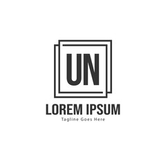 UN Letter Logo Design. Creative Modern UN Letters Icon Illustration