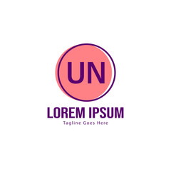 UN Letter Logo Design. Creative Modern UN Letters Icon Illustration