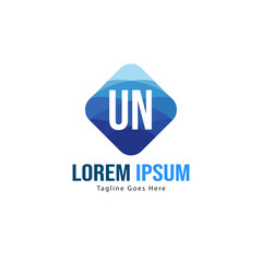 UN Letter Logo Design. Creative Modern UN Letters Icon Illustration