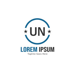 UN Letter Logo Design. Creative Modern UN Letters Icon Illustration