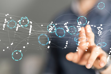 Abstract technology geometric and data