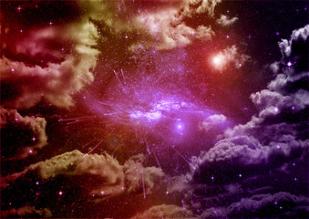 galaxy in a free space. 3D rendering