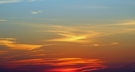Fototapeta premium Beautiful orange sunset sky