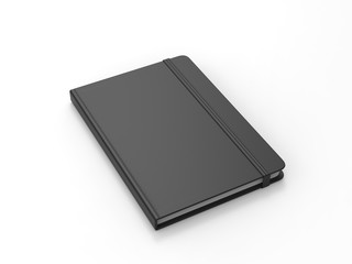 Blank Notebook with Elastic Band Closure for branding and mock up, 3d render illustration.