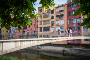 Cityscape of Girona in Catalonia, Spain.