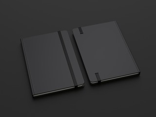 Blank Notebook with Elastic Band Closure for branding and mock up, 3d render illustration.