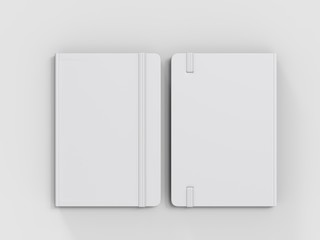 Blank Notebook with Elastic Band Closure for branding and mock up, 3d render illustration.