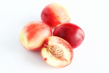 peaches isolated on white background