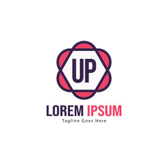 UP Letter Logo Design. Creative Modern UP Letters Icon Illustration