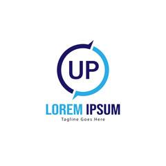 UP Letter Logo Design. Creative Modern UP Letters Icon Illustration