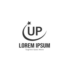 UP Letter Logo Design. Creative Modern UP Letters Icon Illustration