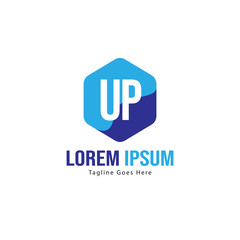 UP Letter Logo Design. Creative Modern UP Letters Icon Illustration