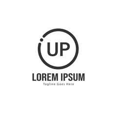 UP Letter Logo Design. Creative Modern UP Letters Icon Illustration