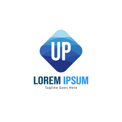 UP Letter Logo Design. Creative Modern UP Letters Icon Illustration