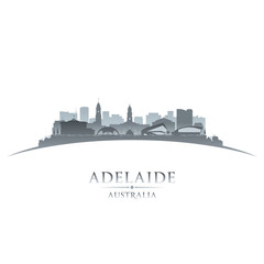 Adelaide Australia city silhouette white background