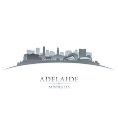 Fototapeta premium Adelaide Australia city silhouette white background