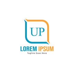 UP Letter Logo Design. Creative Modern UP Letters Icon Illustration