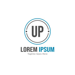 UP Letter Logo Design. Creative Modern UP Letters Icon Illustration