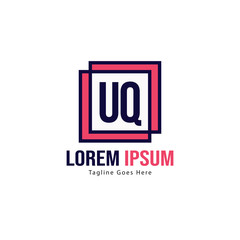UQ Letter Logo Design. Creative Modern UQ Letters Icon Illustration