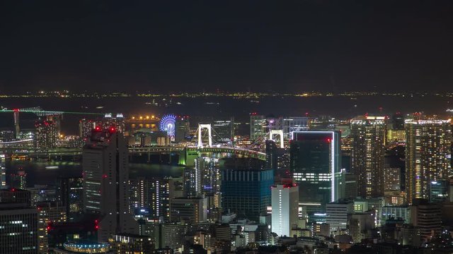 Tokyo Night aerial cityscape Japan time lapse