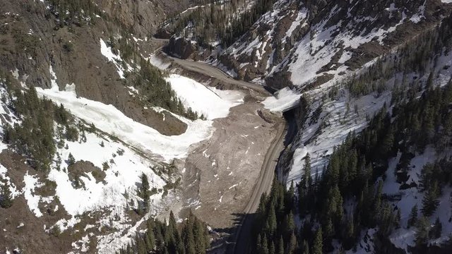Avalanche on US550 Red Mountain Pass outside Silverton Colorado