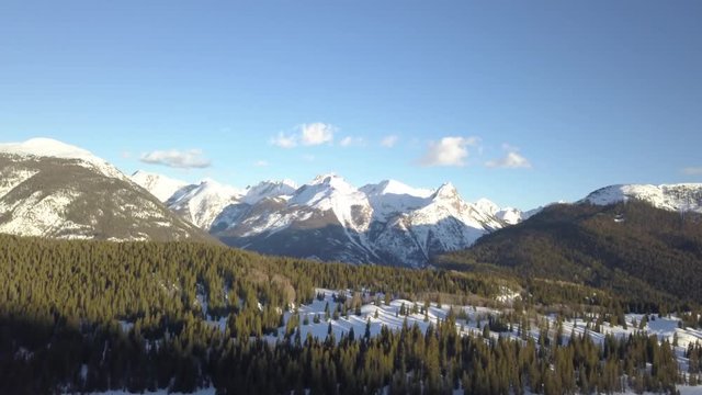 Aerial footage of San Juan Mountains from Molas Pass in the winter