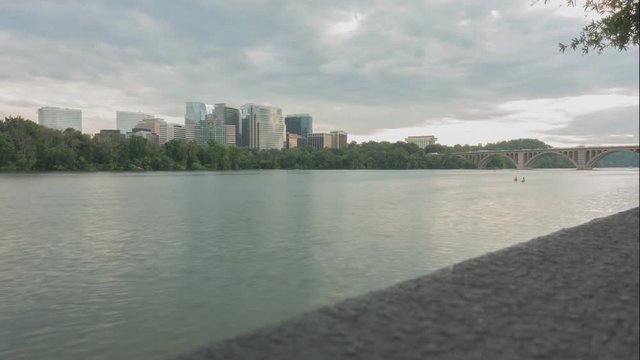 Timelapse of Arlington, VA skyline over the Potomac River