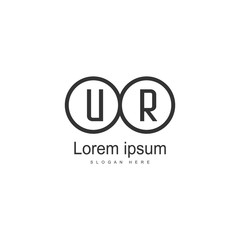 UR Letter Logo Design. Creative Modern UR Letters Icon Illustration