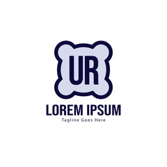UR Letter Logo Design. Creative Modern UR Letters Icon Illustration