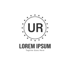 UR Letter Logo Design. Creative Modern UR Letters Icon Illustration