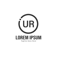 UR Letter Logo Design. Creative Modern UR Letters Icon Illustration