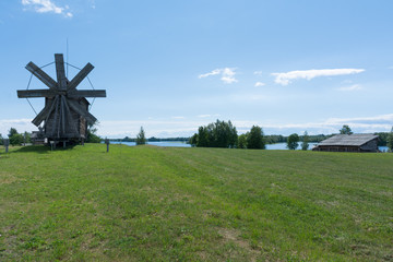 wooden windmill on Kizhi island