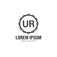 UR Letter Logo Design. Creative Modern UR Letters Icon Illustration