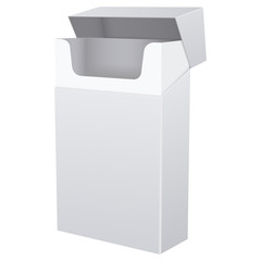 Empty pack of cigarettes. Blank white mock up