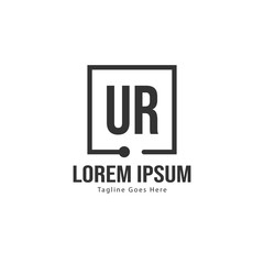 UR Letter Logo Design. Creative Modern UR Letters Icon Illustration