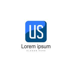 US Letter Logo Design. Creative Modern US Letters Icon Illustration