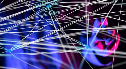Abstract technology geometric and data