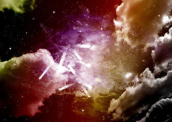 galaxy in a free space. 3D rendering