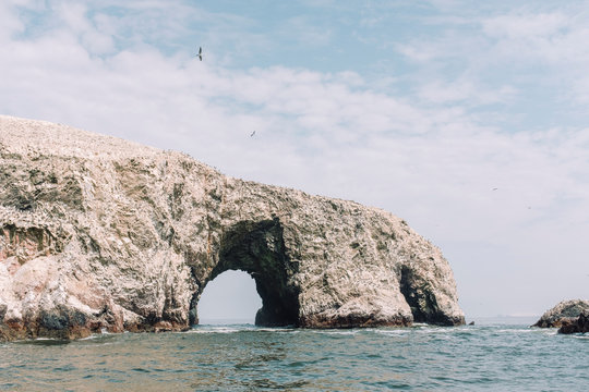 Rock formations in Ballestas Islands Reserve, Peru