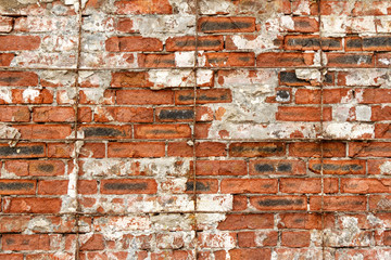old brick wall with white and red bricks background